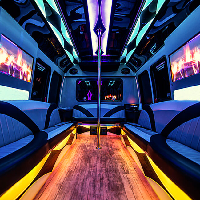 Party bus hardwood floors