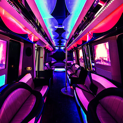 Colorful lights on part bus