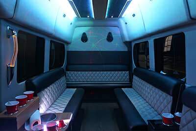 Leather seating on van