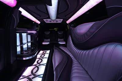 flat-screen TVs on limo